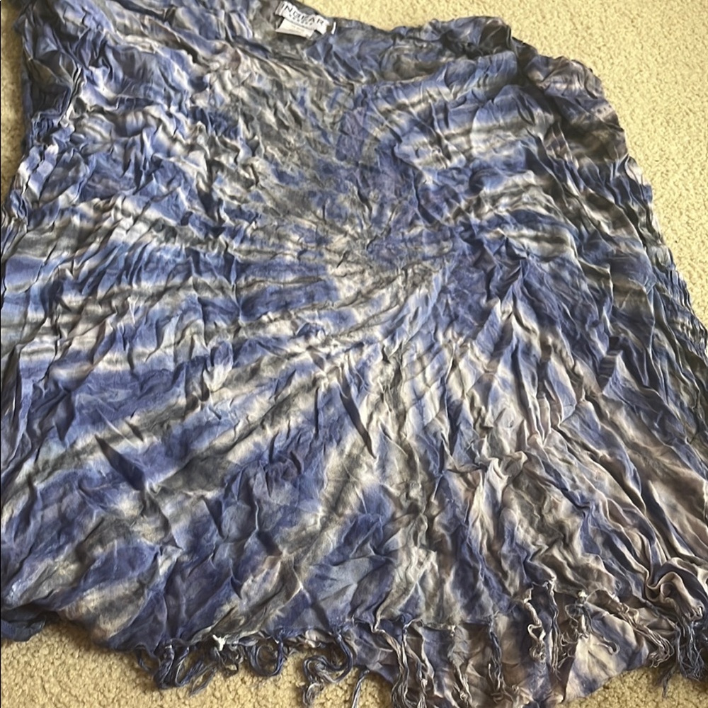Ingear Blue and Gray Tie-Dye Top